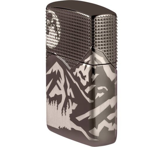Зажигалка ZIPPO Armor с покрытием High Polish Black Ice, латунь/сталь, чёрная, 38x13x57 мм 49299