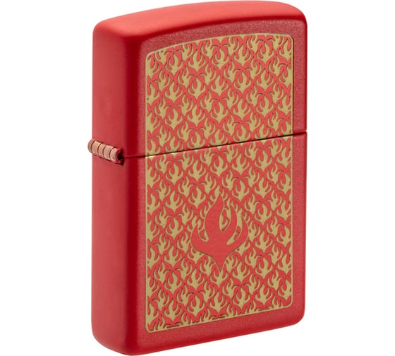 Зажигалка ZIPPO Flame Pattern с покрытием Red Matte, латунь/сталь, красная матовая, 38x13x57 мм 49573 1