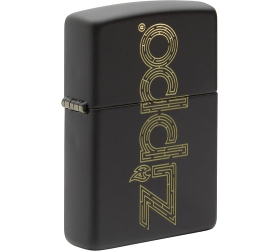Зажигалка ZIPPO Design с покрытием Black Matte, латунь/сталь, чёрная матовая, 38x13x57 мм 49598