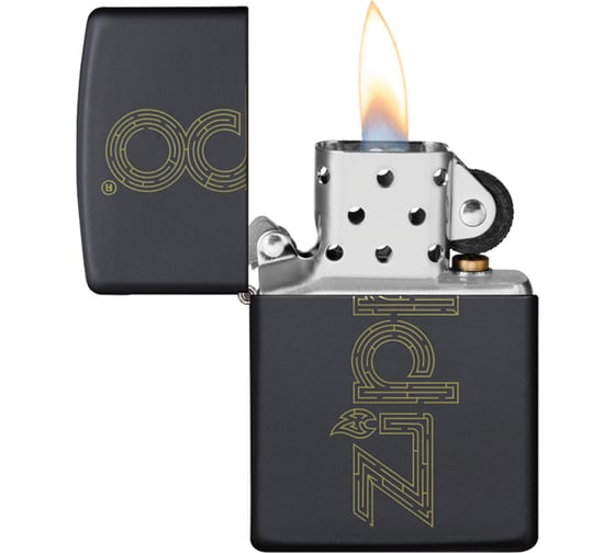 Зажигалка ZIPPO Design с покрытием Black Matte, латунь/сталь, чёрная матовая, 38x13x57 мм 49598