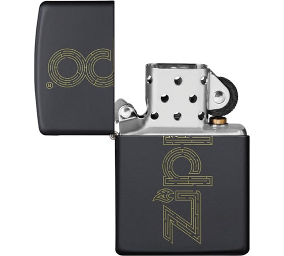 Зажигалка ZIPPO Design с покрытием Black Matte, латунь/сталь, чёрная матовая, 38x13x57 мм 49598