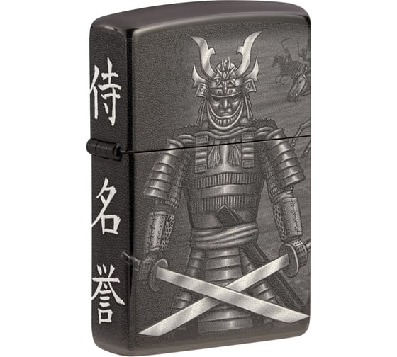 Зажигалка ZIPPO Knight Fight с покрытием High Polish Black, латунь/сталь, чёрная 38x13x57 мм 49292