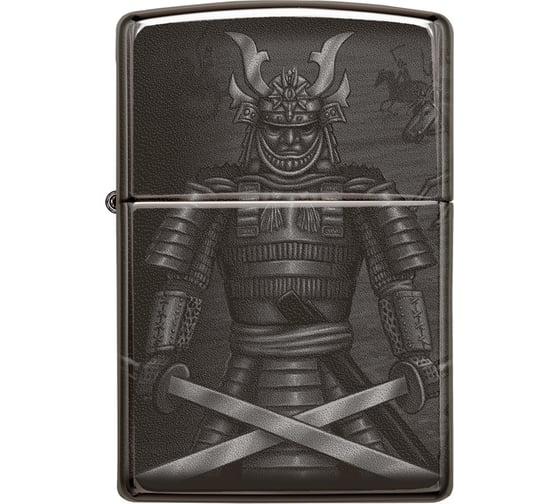 Зажигалка ZIPPO Knight Fight с покрытием High Polish Black, латунь/сталь, чёрная 38x13x57 мм 49292
