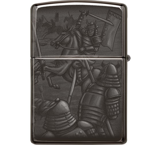 Зажигалка ZIPPO Knight Fight с покрытием High Polish Black, латунь/сталь, чёрная 38x13x57 мм 49292