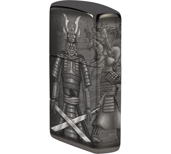 Зажигалка ZIPPO Knight Fight с покрытием High Polish Black, латунь/сталь, чёрная 38x13x57 мм 49292
