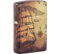 Зажигалка ZIPPO Pirate Ship с покрытием White Matte, 38x13x57 мм 49355