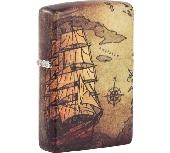 Зажигалка ZIPPO Pirate Ship с покрытием White Matte, 38x13x57 мм 49355 1
