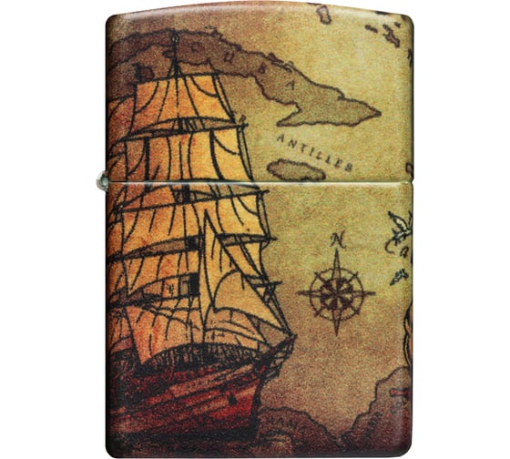 Зажигалка ZIPPO Pirate Ship с покрытием White Matte, 38x13x57 мм 49355