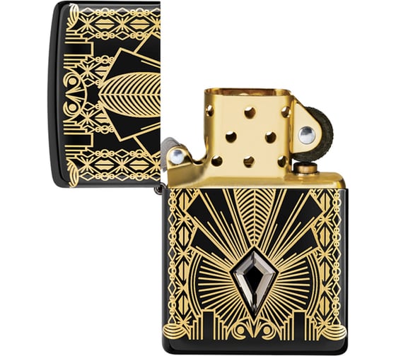 Зажигалка ZIPPO коллекционная модель 2021, с покрытием High Polish Black, чёрная, 38x13x57 мм 49502
