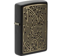 Зажигалка ZIPPO Maze с покрытием Black Matte, латунь/сталь, чёрная матовая, 38x13x57 мм 49597