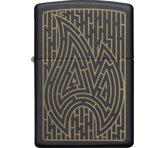 Зажигалка ZIPPO Maze с покрытием Black Matte, латунь/сталь, чёрная матовая, 38x13x57 мм 49597