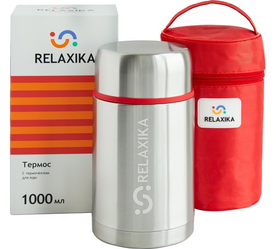 Термос для еды Relaxika 301 1 литр, в чехле, стальной R301.1000.1P