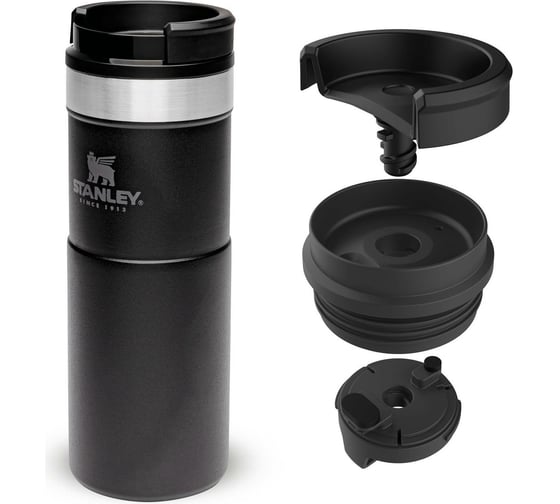 Термокружка STANLEY Classic Neverleak, черная, 0.47 л 10-09851-007