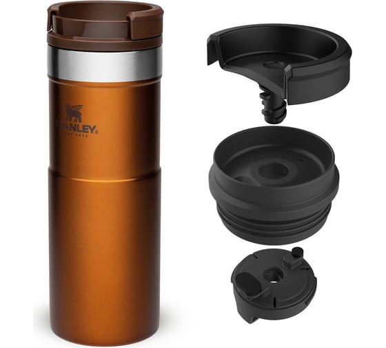 Термокружка STANLEY Classic Neverleak, темно-янтарная, 0.47 л 10-09851-010