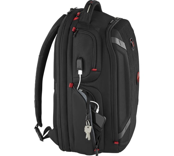 Рюкзак WENGER PlayerOne 17.3”, чёрный, 100% полиэстер, 38х26х49 см, 29 л 611650