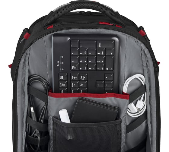 Рюкзак WENGER PlayerOne 17.3”, чёрный, 100% полиэстер, 38х26х49 см, 29 л 611650