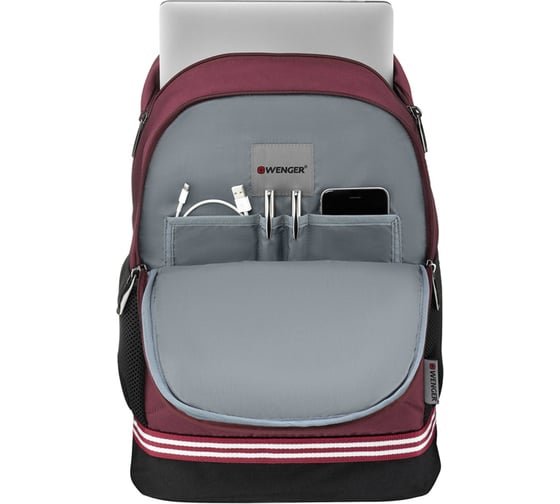 Рюкзак WENGER Collegiate Quadma 16”, красный, 100% полиэстер, 33х17х43 см, 22 л 611668