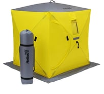 Зимняя утепленная палатка Helios Куб, 1.8х1.8, yellow/gray HS-ISCI-180YG 00000171980