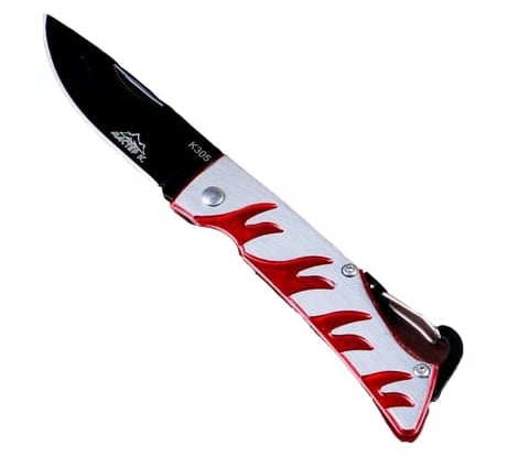 Перочинный нож Мастер К лезвие 7 см, рукоять Огонь, крепление-петля 204559