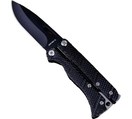 Нож-бабочка Мастер К лезвие 7.3 см, рукоять чешуя с полосками 2301161