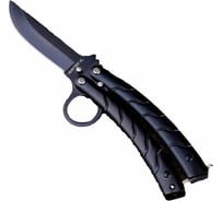 Нож-бабочка Мастер К лезвие с прямым обухом 7 см, рукоять с волнами под углом 9 см 2301167