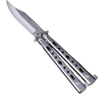 Нож-бабочка Мастер К лезвие 7.5 см, металлик, рукоять с отверстиями 2301166