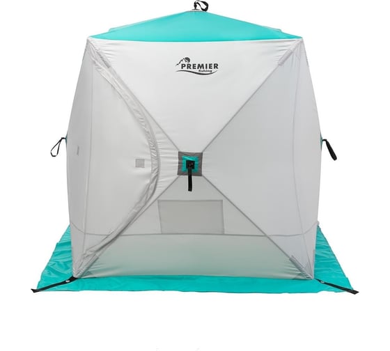 Зимняя палатка Premier Fishing Куб 1.5х1.5 м, бирюзовая/серая PR-ISC-150BG 00000186987