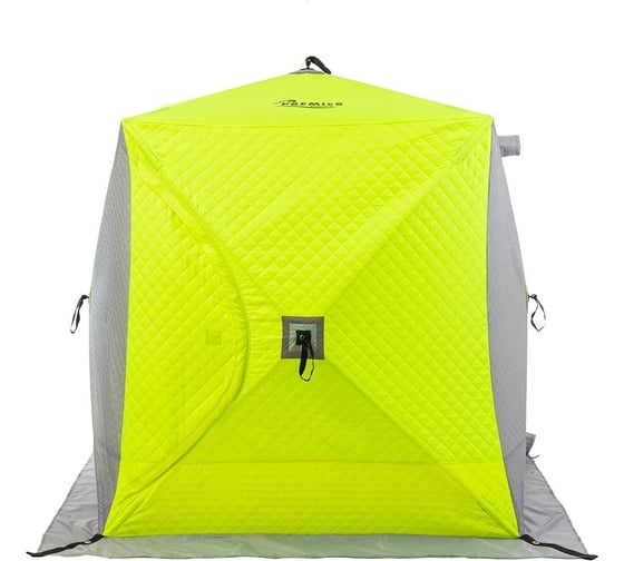 Зимняя палатка Premier Fishing Куб утепленная, 1.5х1.5 м, желтая люминесцентная/серая PR-ISCI-150YLG 00000186983