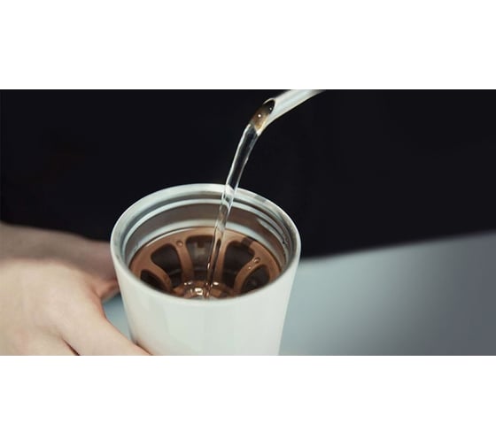 Термокружка KissKissFish MOKA Smart Coffee Tumbler White 6939427200103