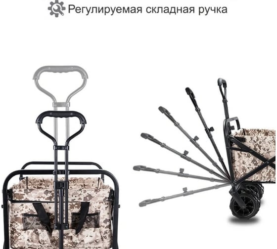 Складная тележка для кемпинга, отдыха на природе, туризма Monkey Wheels хаки MW-90C