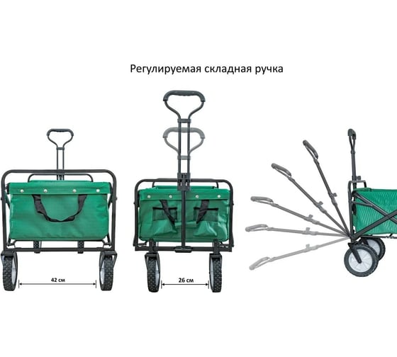 Складная тележка для кемпинга, отдыха на природе, туризма Monkey Wheels зеленая MW-80G