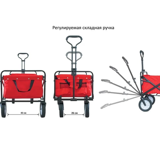 Складная тележка для кемпинга, отдыха на природе, туризма Monkey Wheels красная MW-80R