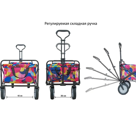 Складная тележка для кемпинга, отдыха на природе, туризма Monkey Wheels разноцветная MW-80S2