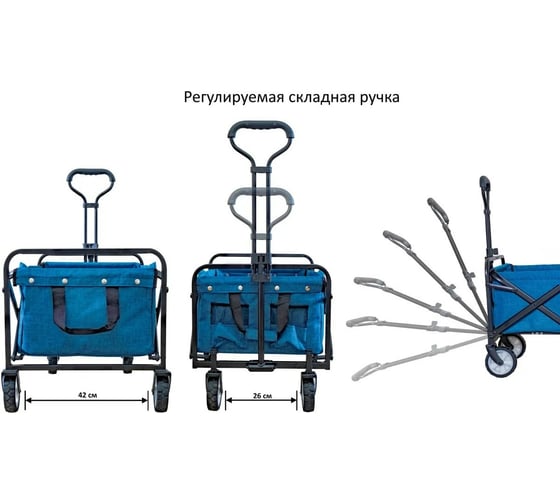 Складная тележка для кемпинга, отдыха на природе, туризма Monkey Wheels джинс MW-60Nio