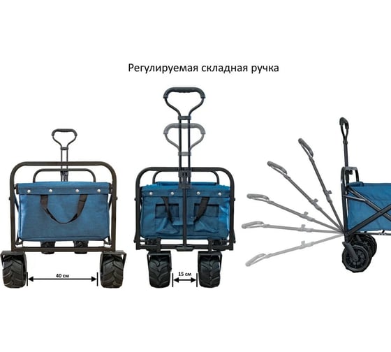 Складная тележка для кемпинга, отдыха на природе, туризма Monkey Wheels джинс MW-90Nio