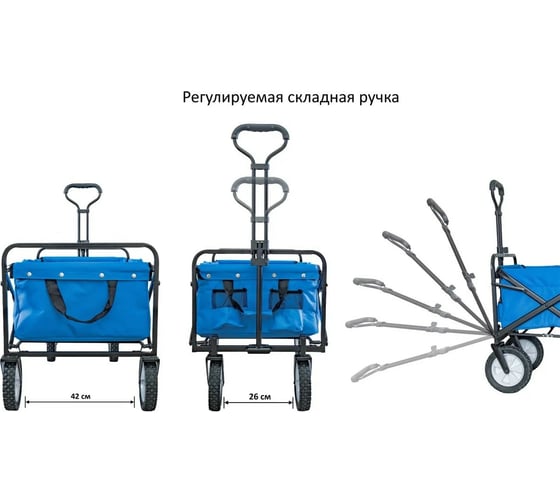 Складная тележка для кемпинга, отдыха на природе, туризма Monkey Wheels джинс MW-80Nio