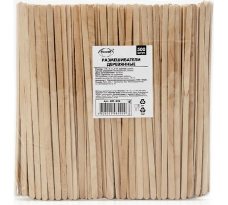 Размешиватели для напитков AVIORA деревянные, 178x6х1.5 мм, 500 шт/уп 401-975
