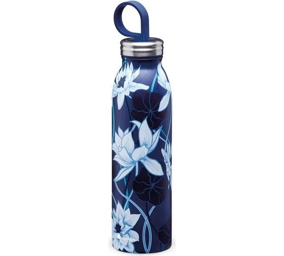 Бутылка ALADDIN Chilled 0.55L, синяя с цветочным орнаментом 10-09425-011