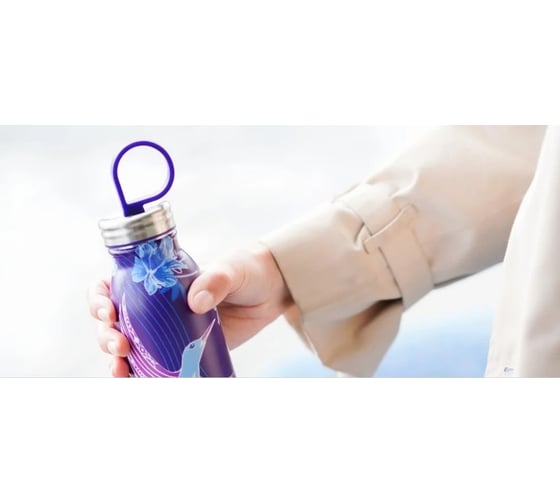 Бутылка ALADDIN Chilled 0.55L, синяя с орнаментом «птицы» 10-09425-008