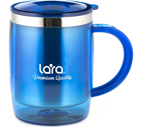 Термокружка с крышкой и колбой из нержавеющей стали Lara 400 мл, держит температуру до 2-х часов LR04-37