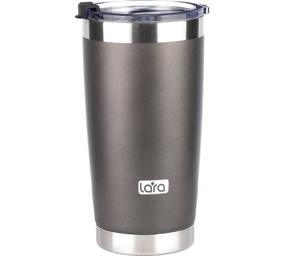 Термокружка Lara 560 мл, двойные стенки, вакуум, сталь LR04-25 Gray