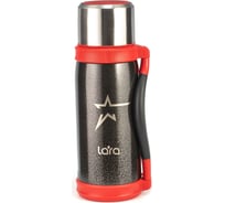 Термос Lara черный, 1200 мл, молотковая эмаль, складные ручки, крышка-стакан LR04-16