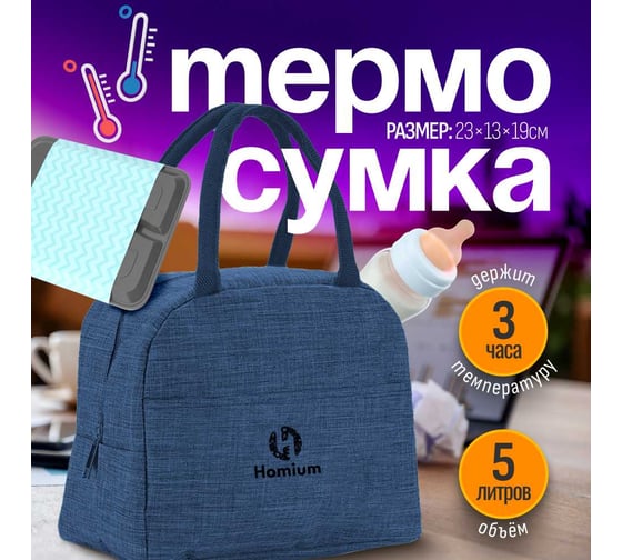 Термосумка ZDK Homium, синяя cb-blue