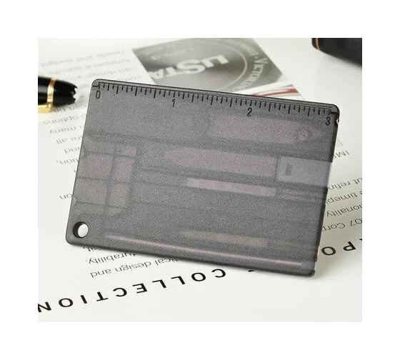 Швейцарская карточка Victorinox SwissCard Quattro, 14 функций, полупрозрачная чёрная 0.7233.T3