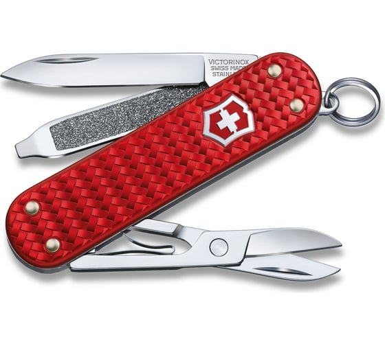 Нож-брелок Victorinox Classic SD Precious Alox Iconic Red, 58 мм, 5 функций, красный 0.6221.401G 1