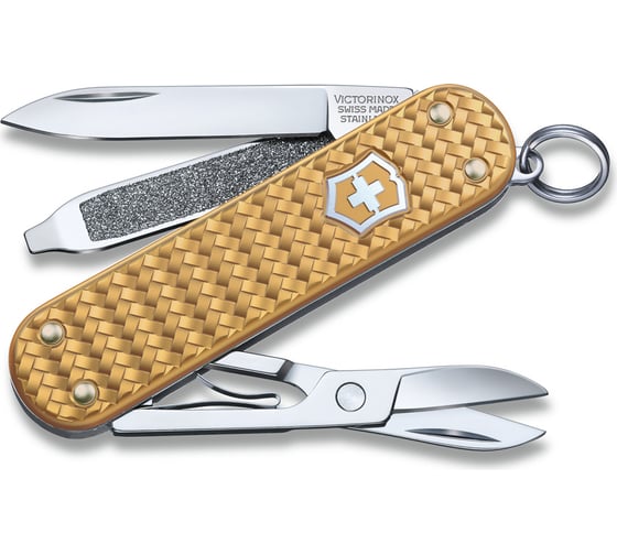Нож-брелок Victorinox Classic SD Precious Alox Brass Gold 0.6221.408G