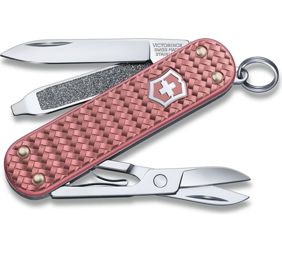Нож-брелок Victorinox Classic SD Precious Alox Gentle Rose, 58 мм, 5 функций, розовый 0.6221.405G 1