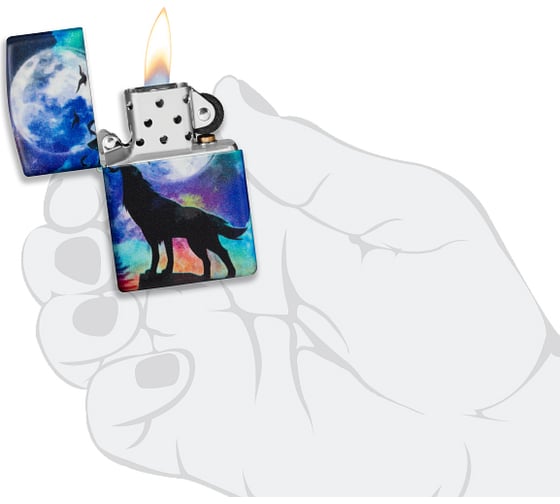 Зажигалка Zippo Wolf Design с покрытием 540 Matte, 38x13x57 мм 49683