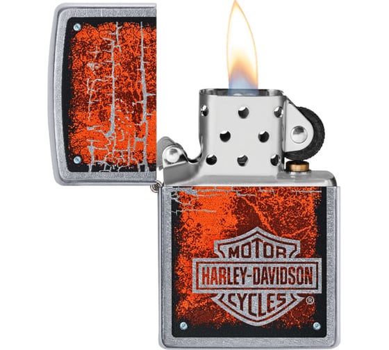Зажигалка Zippo Harley-Davidson с покрытием Street Chrome, 38x13x57 мм 49658