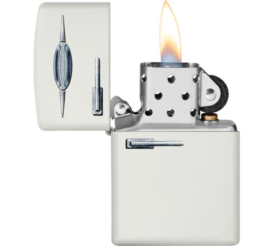 Зажигалка Zippo Retro Fridge Design с покрытием White Matte, 38x13x57 мм 49636